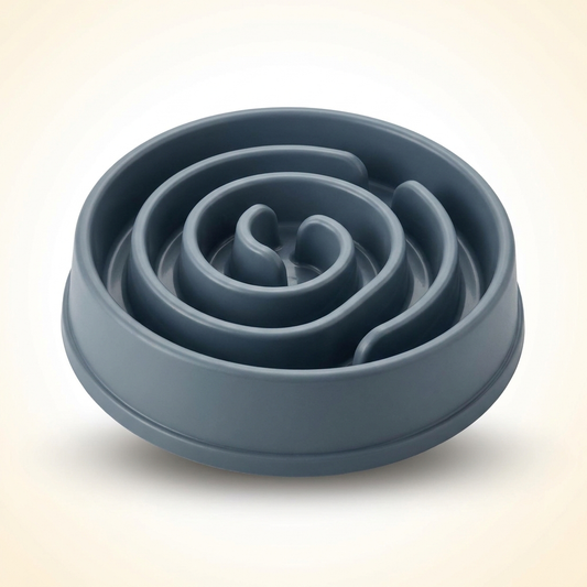 Pawquil slate gray spiral slow feeder dog bowl