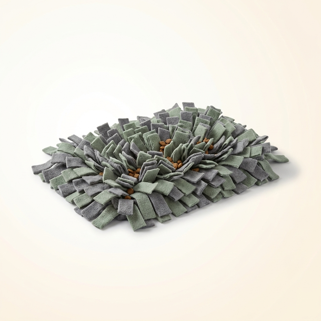 Pawquil fleece snuffle mat with hidden kibble